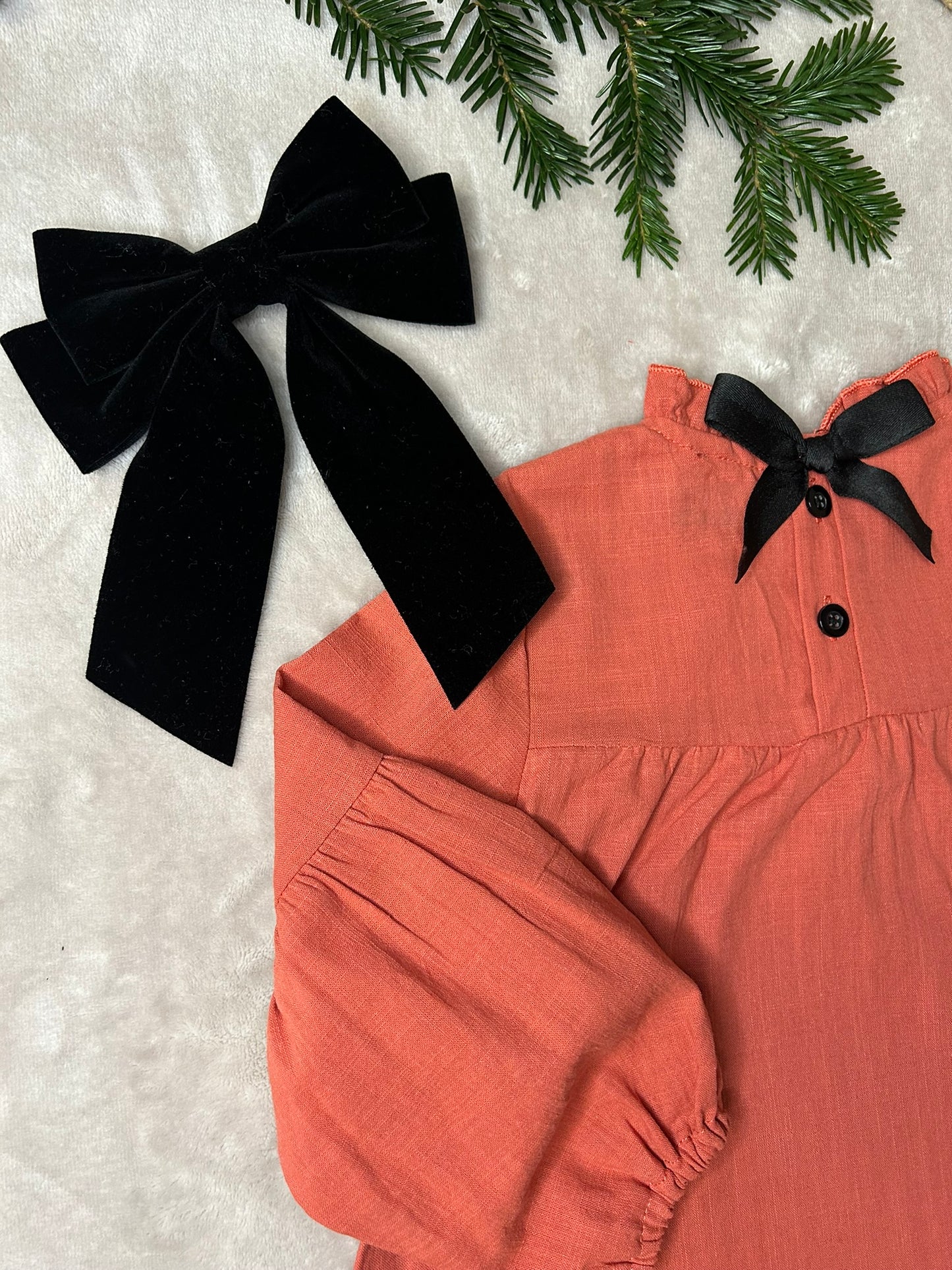 Haljina u boji cigle od pamuk-lana