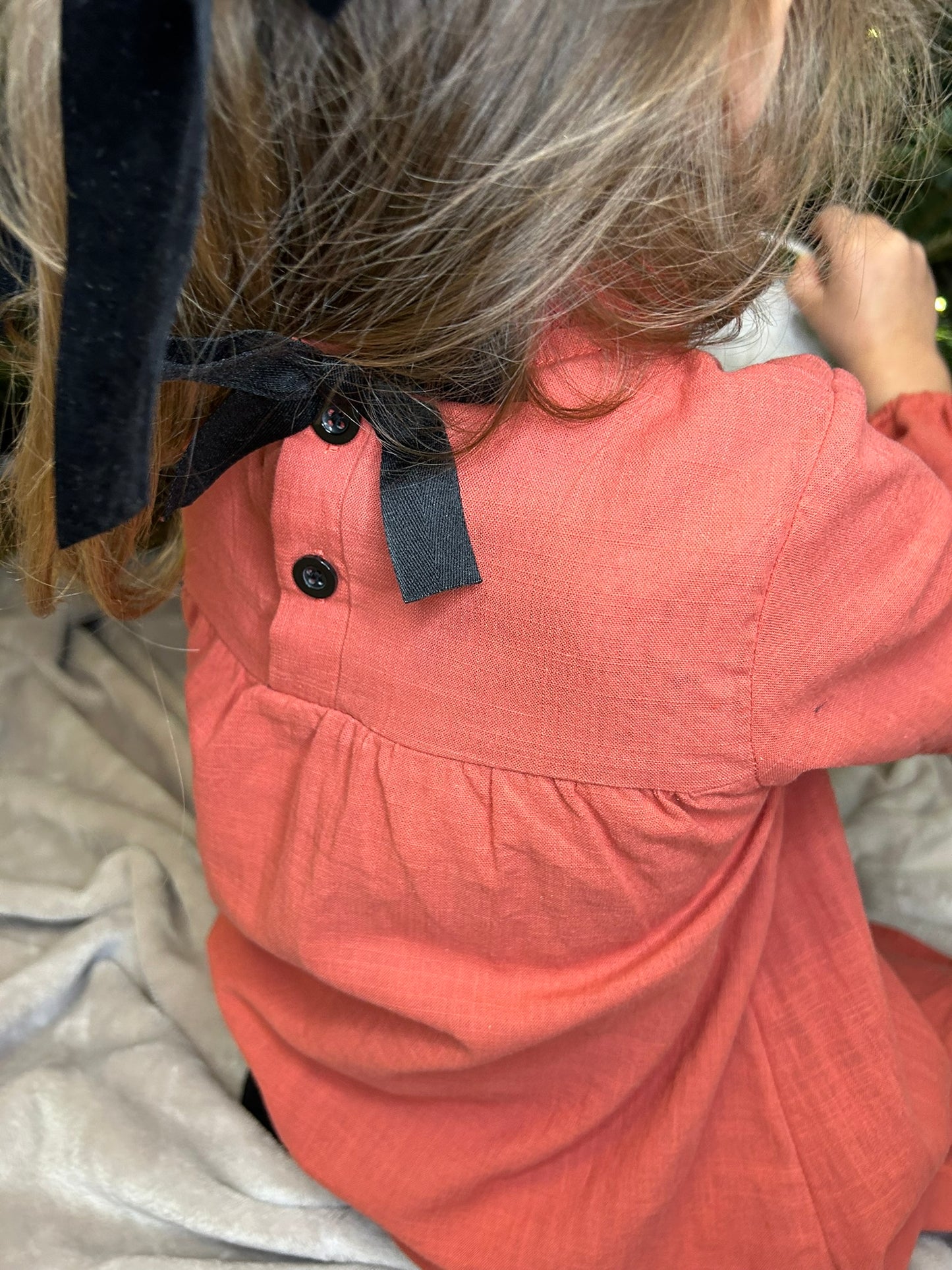 Haljina u boji cigle od pamuk-lana